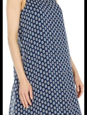 Tommy Hilfiger Navy and White Printed Sleeveless Dress